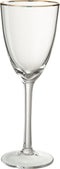 J-Line glas rode wijn Gouden Rand - glas - transparant/goud - 4 stuks
