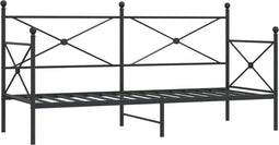 vidaXL - Slaapbank - zonder - matras - 75x190 - cm - staal - zwart