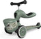 Scoot & Ride Highwaykick 1 - 2in1 Kickboard / Zitje - Verstelbare zithoogte 22,5-29cm - Groen
