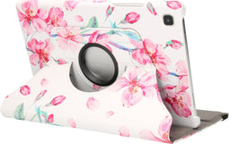 iMoshion Tablet Hoes Geschikt voor Samsung Galaxy Tab A7 - iMoshion 360° Draaibare Design Bookcase - Wit /Blossom Watercolor White