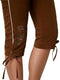 dressforfun Lederhose Walchensee L - Verkleedkleding - Kniehoogte kleurrijke stiksels bruin