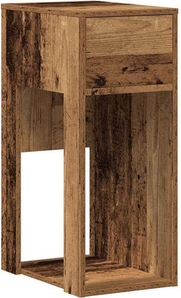 vidaXL - Computertorenstandaard - met - lade - 30x44x74 - cm - oud - houtkleurig