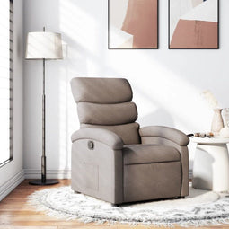 Fauteuil verstelbaar stof taupe