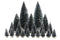 LuVille Christmas Village Miniature Bristle Trees - 21 Pieces - H22 x Ø8 cm