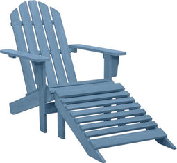 vidaXL - Tuinstoel - Adirondack - met - voetenbank - massief - vurenhout - blauw