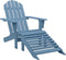 vidaXL - Tuinstoel - Adirondack - met - voetenbank - massief - vurenhout - blauw