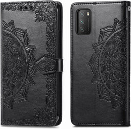 iMoshion Hoesje Geschikt voor Xiaomi Poco M3 Hoesje Met Pasjeshouder - iMoshion Mandala Bookcase - Zwart