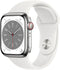 Apple Watch Series 8 - Smartwatch - GPS + Cellular - 41mm RVS Sportbandje Zilver (Wit)