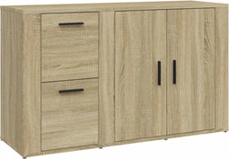 vidaXL - Dressoir - 100x33x59,5 - cm - bewerkt - hout - sonoma - eikenkleurig