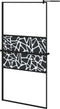 vidaXL - Inloopdouchewand - met - schap - 100x195 - cm - ESG-glas - aluminium - zwart