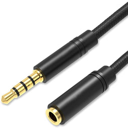 Qost - Audio Verlengkabel - 3 Meter - Female To Male - 3,5 mm Aux - Zwart