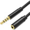 Qost - Audio Verlengkabel - 3 Meter - Female To Male - 3,5 mm Aux - Zwart