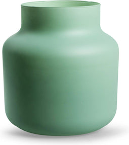 Jodeco Bloemenvaas Gigi - mat groen - eco glas - 19 x 20 cm - melkbus vaas