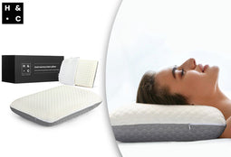 Home&Comfort Antibacterieel Dual Memory Foam Hoofdkussen - Harde en Zachte Kant - 60x40x10 cm (1 + 1 GRATIS)