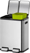 EKO EcoCasa - Pedaalemmer 2x30L - Soft Close - Mat RVS