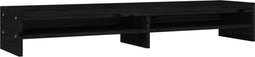 vidaXL - Monitorstandaard - 100x24x16 - cm - massief - grenenhout - zwart