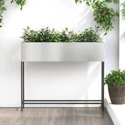 vidaXL - Verhoogde - Tuinbak - 100x26x82 - cm - Gegalvaniseerd - Staal