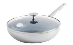 Blue Diamond RVS Keramische Wokpan 28 cm - PFAS-vrij - Glazen deksel - 3,6L