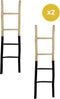 HSM Collection-Decoratieve Ladders S/2 -45x4x150-Naturel/Zwart-Teak