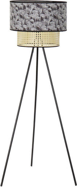 Vloerlamp DKD Home Decor Natuurlijk Zwart Metaal Palmen Polyester Koloniaal (60 x 60 x 129 cm)