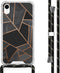 iMoshion Hoesje Geschikt voor iPhone Xr Hoesje Met Koord - iMoshion Design Hoesje met Koord - Zwart / Meerkleurig / Goud / Black Graphic