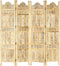 vidaXL - Kamerscherm - 4 - panelen - handgesneden - 160x165 - cm - massief - mangohout