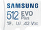 Samsung EVO Plus - microSDXC 512GB - UHS-I Class 10 A2 - 130MB/s (2021)