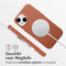 Accezz MagSafe Leather Backcover - iPhone 15 - Echt leer met verhoogde randen - Bruin