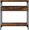 vidaXL - Wandtafel - met - schap - 75x29x75 - cm - bewerkt - hout - gerookt - eikenkleur