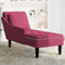 vidaXL - Chaise - longue - met - kussen - en - rechterarmleuning - fluweel - wijnrood