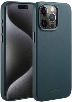 Accezz MagSafe Leather Backcover - Krasbestendig - Donkergroen (iPhone 15 Pro Max)