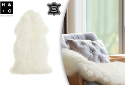 Hom&Com Schapenvacht - Dierenvel - Zacht & Warm - Crème - 90x60 cm