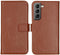 Selencia Galaxy S22 - Echt Lederen Bookcase - 3 Pashouders - Bruin