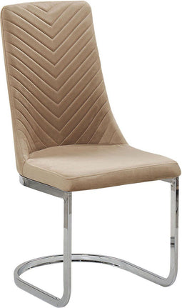 ALTOONA - Eetkamerstoel - Beige - Fluweel