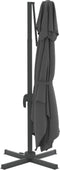 vidaXL - Zweefparasol - met - dubbel - dak - 400x300 - cm - antracietkleurig