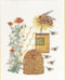 Thea Gouverneur - Borduurpakket met telpatroon - 3016 - Voorgesorteerde DMC Garens - Honing Merklap - Linnen - 27 cm x 35 cm - DIY Kit