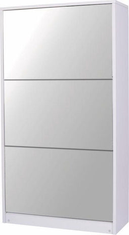 Feel Furniture - Schoenenkast met spiegel - 3 Laden - Wit