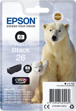 Epson 26 - Inktcartridge - Origineel - Foto Zwart (5.7 ml)