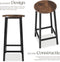 tectake® Barkruk Corby - Set van 2 - Ronde Bistrokruk - Industrieel design - MDF-hout - Donkerbruin (set van 2)
