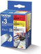 Labeltape Set van 3 stuks Brother TZe, TZ TZe-31M3 Tapekleur: Wit, Geel, Rood Tekstkleur:Zwart 12 mm 8 m