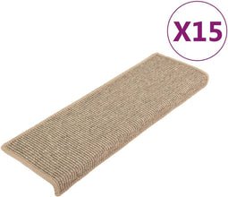 vidaXL - Trapmatten - zelfklevend - 15 - st - 65x21x4 - cm - donkerbeige