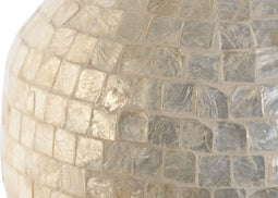 Vaas DKD Home Decor 31 x 31 x 51,5 cm Natuurlijk Wit Parelmoer Bamboe Mediterrane Blad van een plant