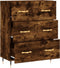vidaXL - Dressoir - 69,5x34x90 - cm - bewerkt - hout - gerookt - eikenkleurig