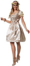 Dressforfun Mini-dirndl Burgau model 1 L - verkleedkleding - pailletten - beige