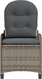 vidaXL - Ligbed - met - Kussen - Grijs - Poly - Rattan