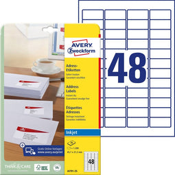 Avery etiketten J4791-25 45,7x21,2mm