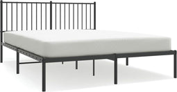 vidaXL - Bedframe - met - hoofdbord - metaal - zwart - 160x200 - cm