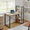 Bureau - SONOMA - Stalen Frame met 3 Planken, Stabil en Praktisch, Perfect voor Studentekamer, Jeugdkamer of Kantoor, Kleur: Eiken Sonoma en Zwart, 120 x 60 x 120 cm, Max. 50 kg