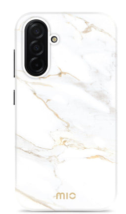 Mio by Mobilize Hoesje geschikt voor Samsung Galaxy A26 MagSafe Telefoonhoesje Hardcase | Mio by Mobilize Backcover | Geschikt voor MagSafe | Geschikt voor Draadloos Opladen met Magnetische Ring | MagSafe Case - White Marble | Wit