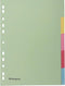 Pergamy tabbladen A4 pastel karton 11-rings 5-tabs